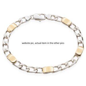 Tiffany & Co. Sterling Silver and 18K Yellow Gold Cuban Link Bracelet